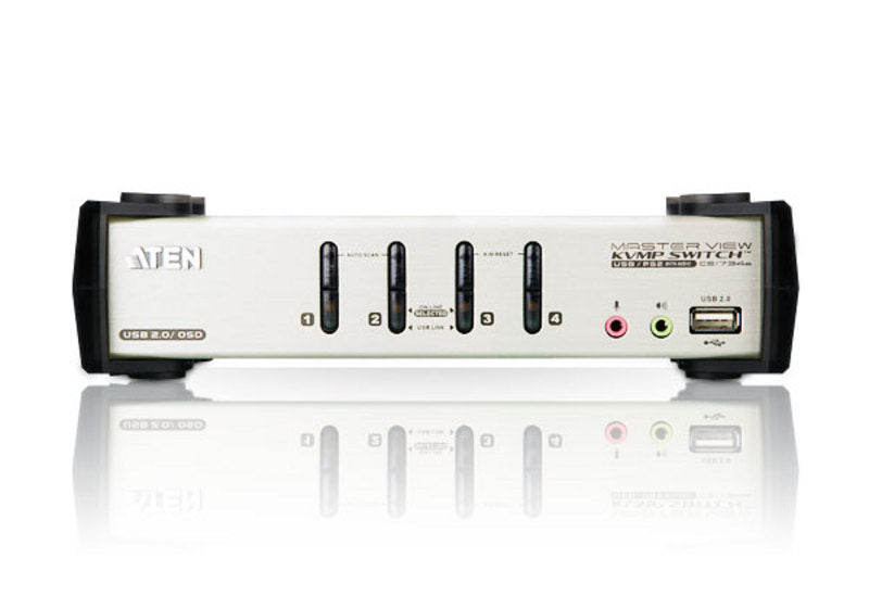 ATEN CS1734B – KVM-Switch 4×1, VGA/USB 2.0/Audio, 2048 × 1536