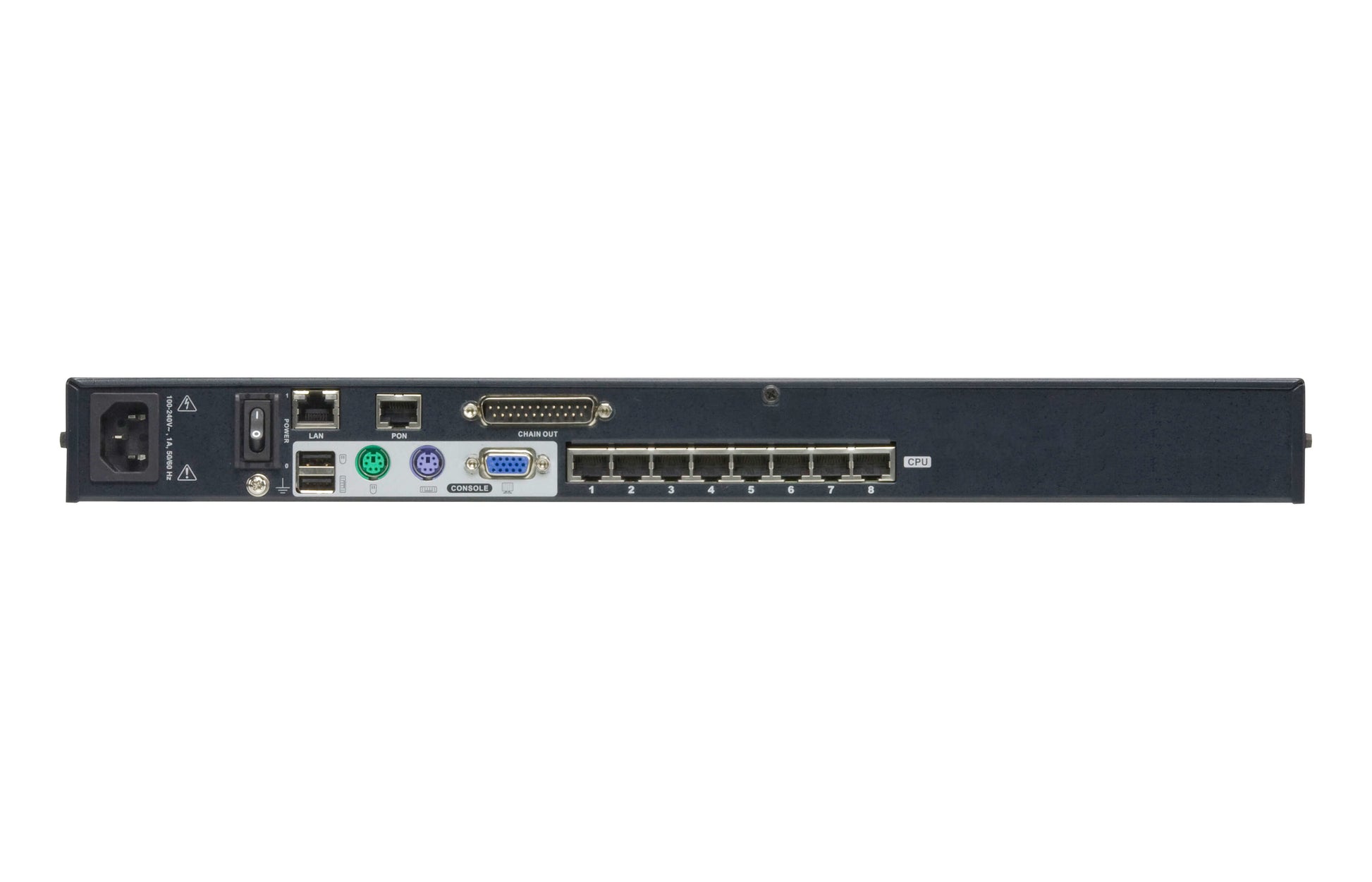 ATEN KVM-Switch, 8×1, VGA, IP (TCP/IP), 1920×1200, 60 Hz, USB-Hub