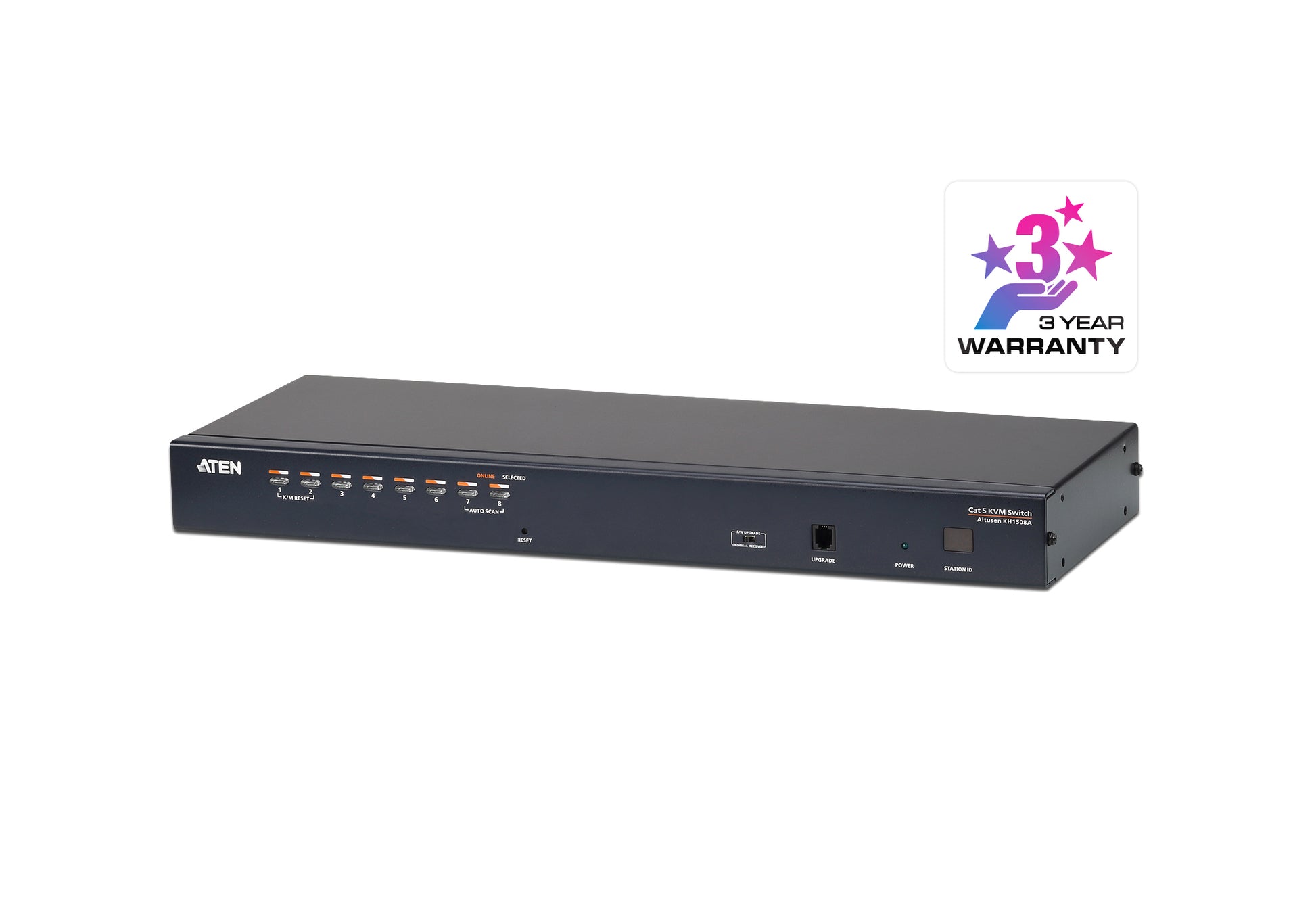 ATEN KVM-Switch, 8-Port (RJ45), USB/PS/2-Konsole, Daisy Chain