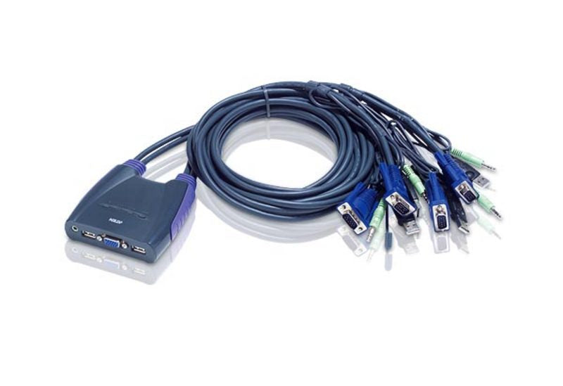 ATEN CS64US – KVM-Switch 4×1, USB 2.0/VGA/Audio, QXGA (2048 × 1536), DDC2B