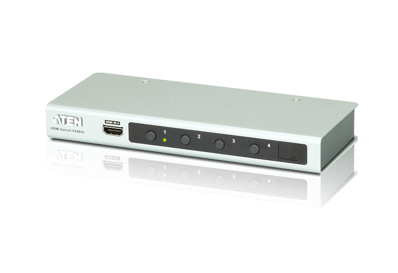 ATEN HDMI Switch, 4× HDMI In / 1× HDMI Out, 4K@60 Hz, 15 m, HDCP 2.2, RS-232, Fernbedienung