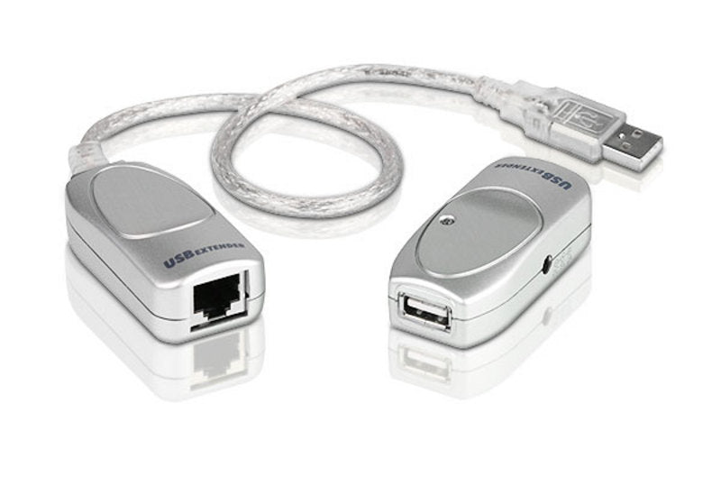ATEN USB Adapter USB zu RJ45 – USB 2.0 (480 Mbit/s) – 60 m Reichweite – Grau