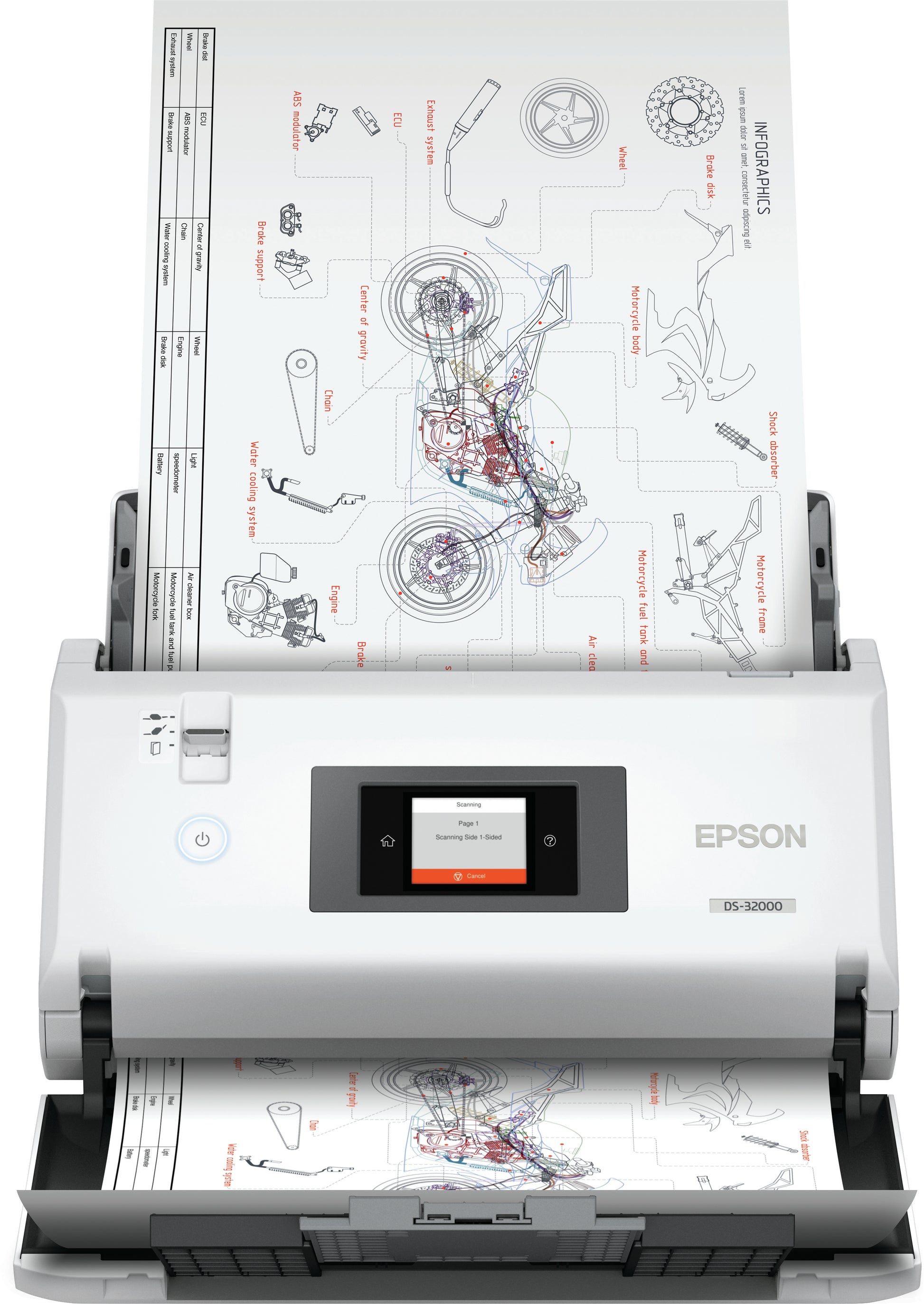 Epson WorkForce DS-32000 – ADF 120 Blatt, Scanner mit Vorlageneinzug