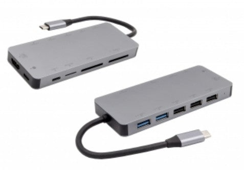 EXSYS EX-1221HM USB-Hub – USB-C, 1× HDMI, 5× USB-A, 87 W PD, SD/microSD, für Windows/Mac/Linux