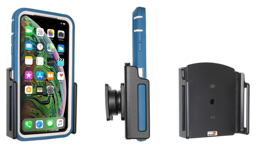 Brodit Auto-Halterung, Lüftung, kippbar und schwenkbar, für iPhone 11 Pro, 11 Pro Max, Xs Max – Schwarz, ABS