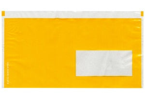 Elco Dokumententasche – C6/5 (229 × 114 mm), Fenster rechts, unbedruckt, gelb, selbstklebend – 250 Stück