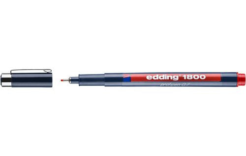 Edding Faserzeichner 1800 0,7 mm – rot – wasserfest, dokumentenecht