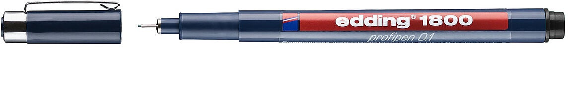 Edding 1800 Fineliner 0,25 mm – schwarz – wasserfest, dokumentenecht