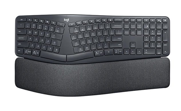 Logitech K860 ERGO – Tastatur, DE-Layout (DE), ergonomisch, mit Handballenauflage, Graphit