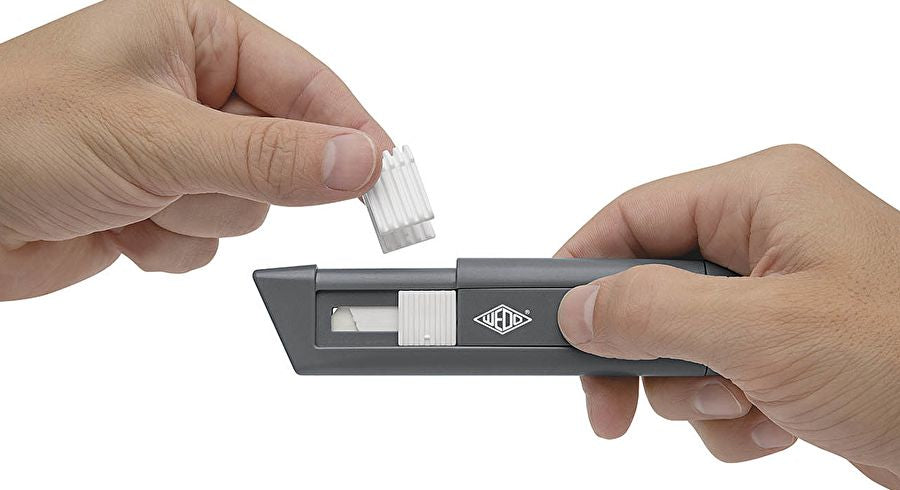 Wedo CERA-Safety Cutter Compact – Sicherheitsmesser mit 20 mm Trapezklinge, Keramikklinge, Grau