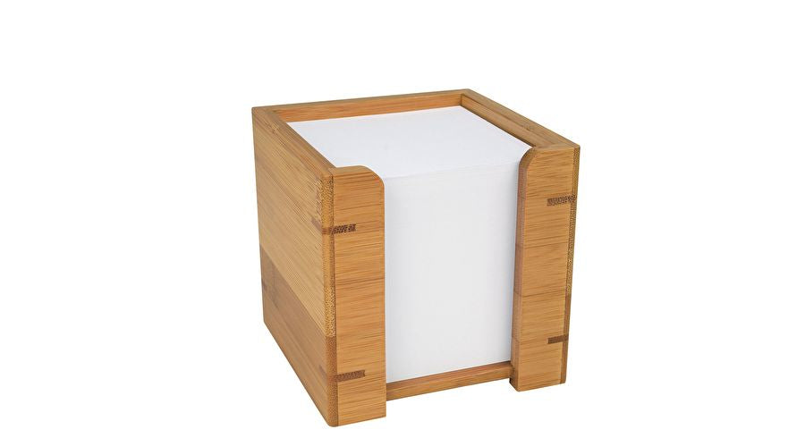 Wedo Zettelbox – 900 Blatt, 90 × 90 mm, Bambus, Holz, 103 × 103 × 105 mm