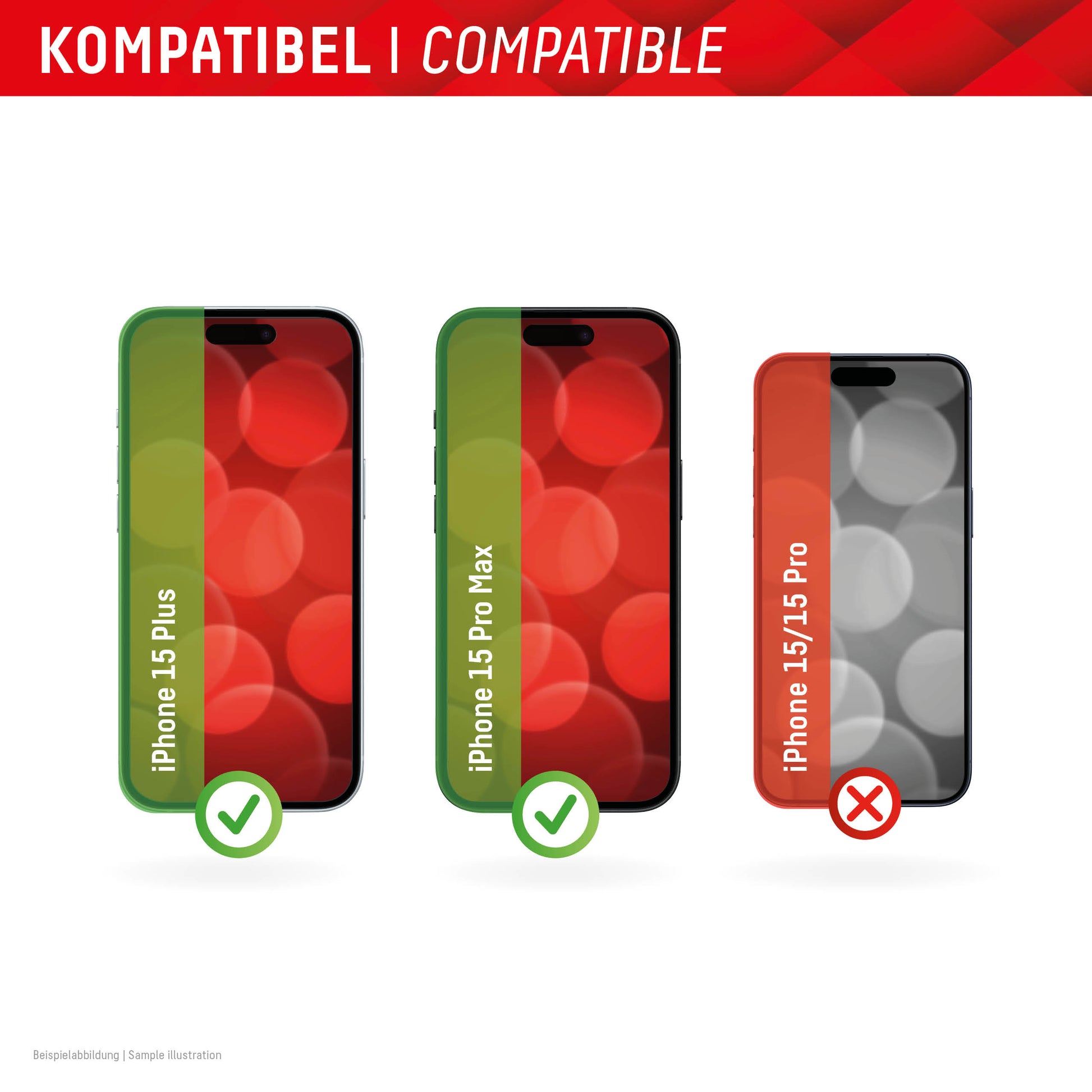 E.V.I. Backcover – für Apple iPhone 15 Plus/15 Pro Max – Echtglas