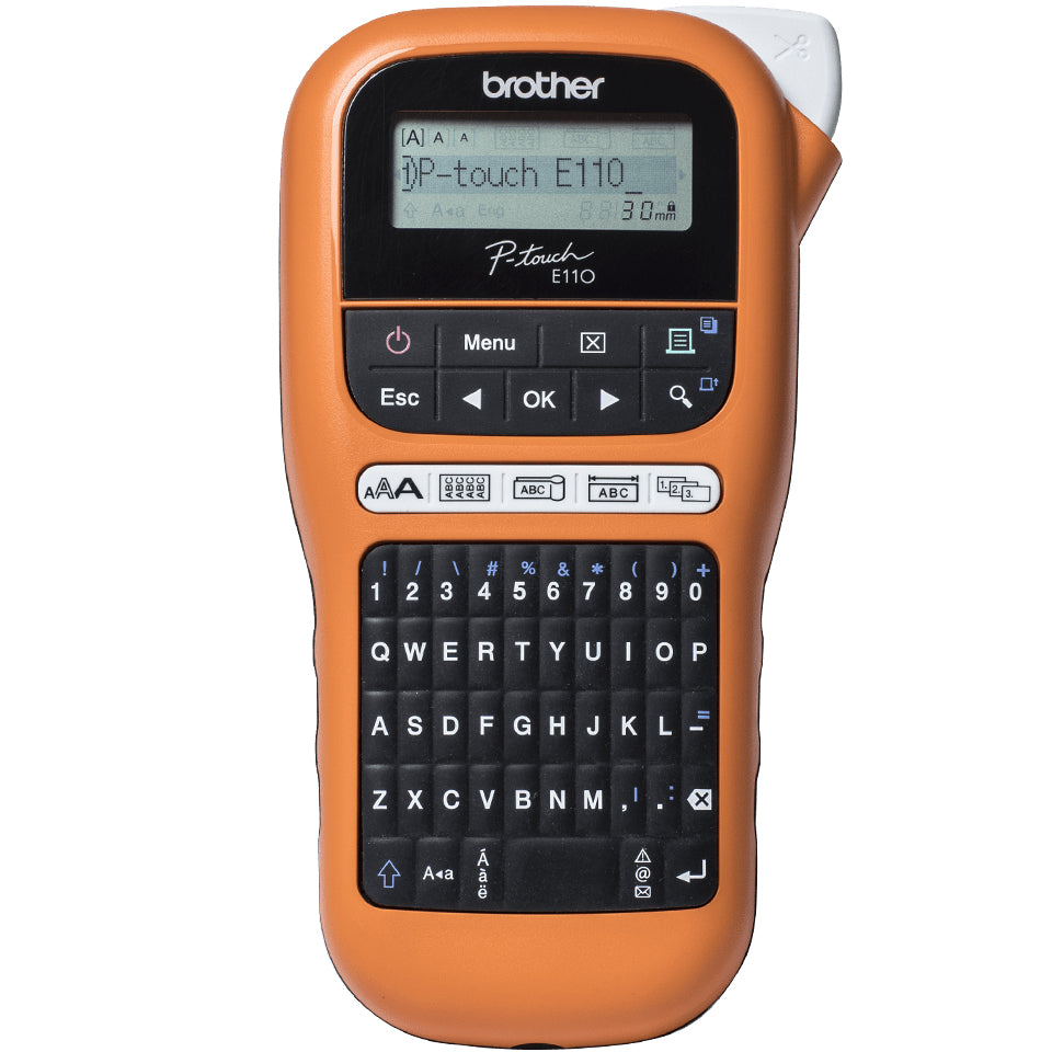 Brother PTE110VP – Beschriftungsgerät, TZe bis 12 mm, 180×180 dpi, 20 mm/s, Autoabschneider