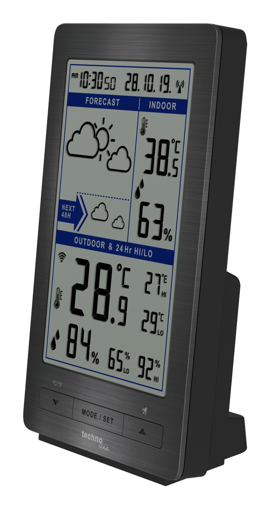 Technoline WS 9485 – Wetterstation, innen/aussen, Hygrometer & Barometer, inkl. Aussensensor