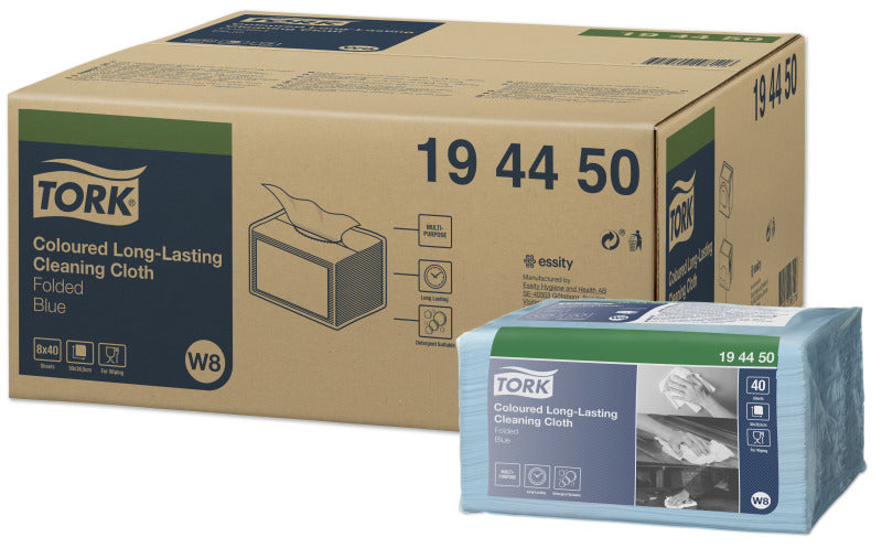 Tork Reinigungstücher – für Tork Spender W8 System, Blau, 38 × 30 cm, 320 Stk.