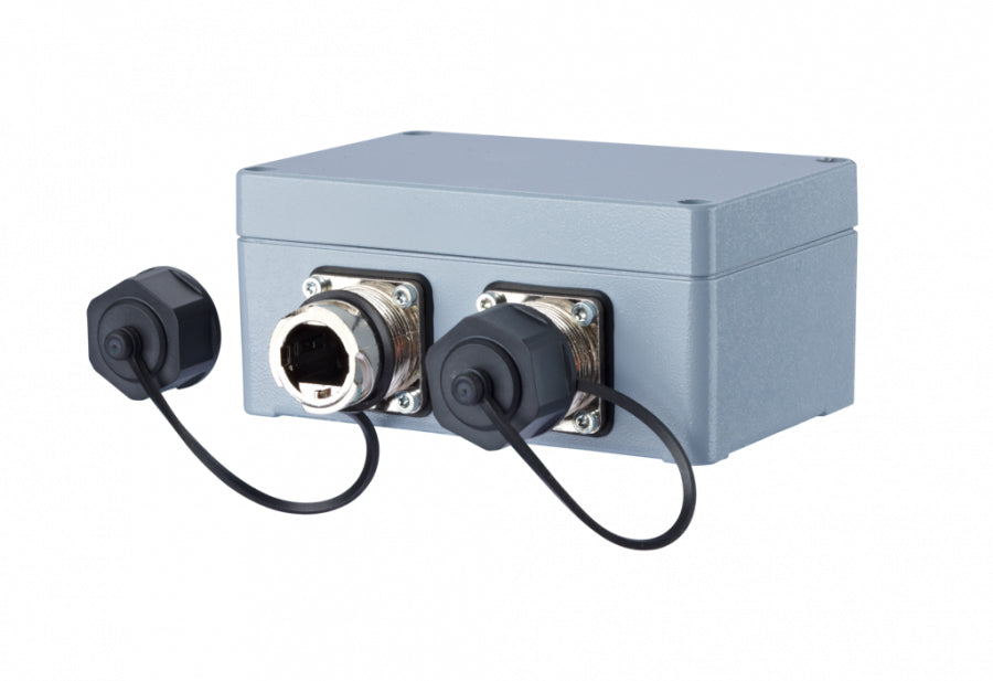 METZ CONNECT E-DAT Industry IP67 V1 Aufputzgehäuse – 2-Port, Metall, IP67, RAL 7001