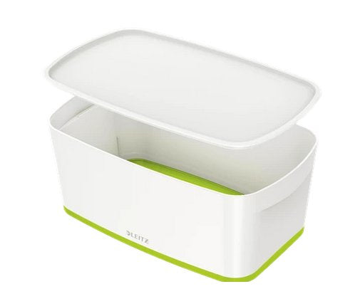 Leitz Aufbewahrungsbox – ABS-Kunststoff, Weiss/Grün, 31,8 × 12,8 × 19,1 cm