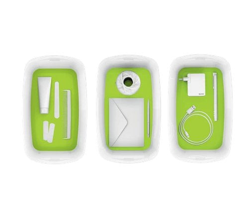 Leitz Aufbewahrungsbox – ABS-Kunststoff, Weiss/Grün, 31,8 × 12,8 × 19,1 cm