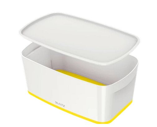 Leitz Aufbewahrungsbox – Kunststoff, Weiss/Gelb, 31,8 × 12,8 × 19,1 cm