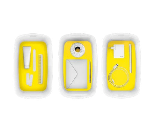 Leitz Aufbewahrungsbox – Kunststoff, Weiss/Gelb, 31,8 × 12,8 × 19,1 cm