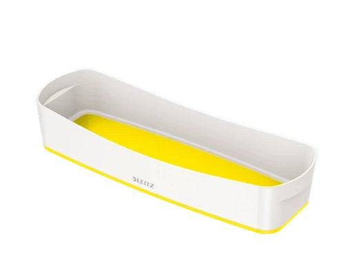Leitz Aufbewahrungsschale – Kunststoff, weiss/gelb, 30,7 × 5,5 × 10,5 cm