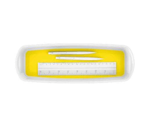 Leitz Aufbewahrungsschale – Kunststoff, weiss/gelb, 30,7 × 5,5 × 10,5 cm