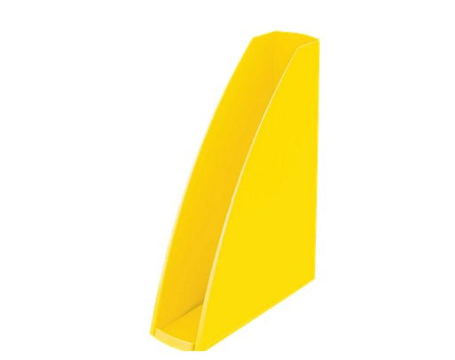 Leitz WOW Stehsammler – A4, 75 mm, Polystyrol, Gelb, Glänzend, mit Griffloch