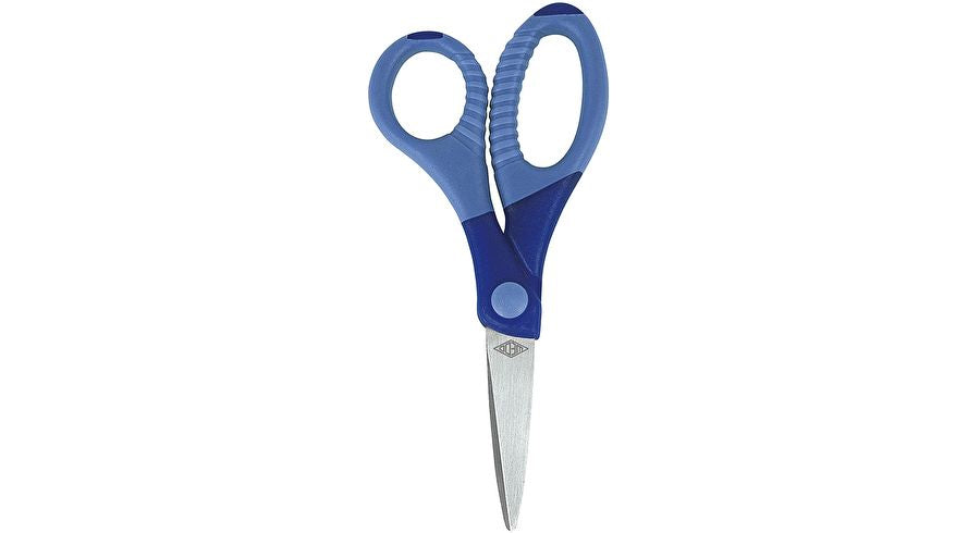 Wedo Kinderschere – 13 cm, Edelstahl, für Rechts- und Linkshänder, abgerundete Spitzen, Kunststoff, mehrfarbig