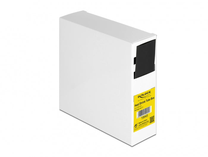 DeLOCK Schrumpfschlauch-Set, Ø 25,4 mm × 4 m – Schwarz