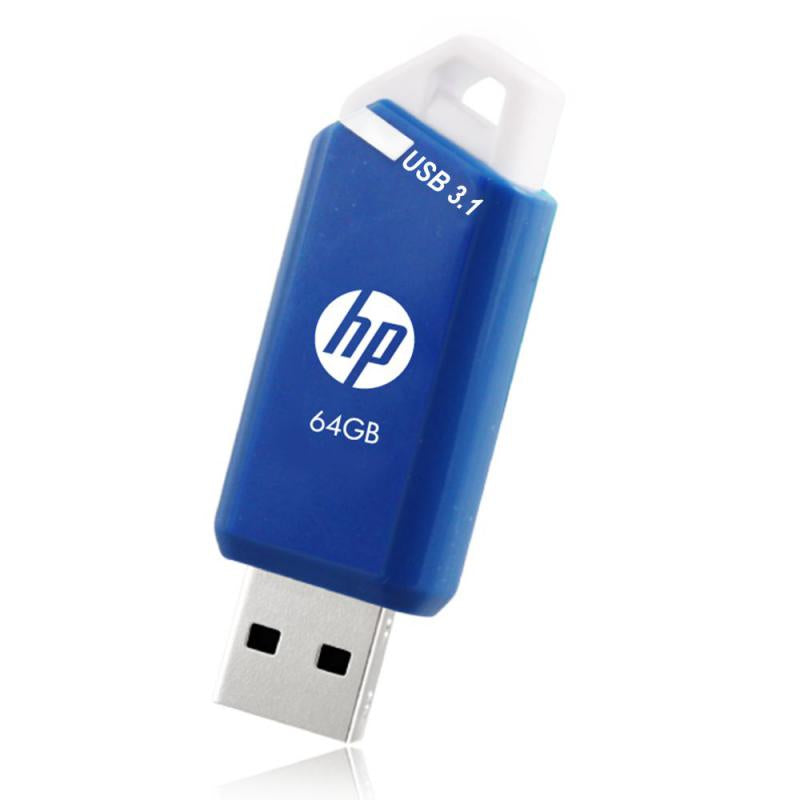 HP x755w – 64 GB USB-A 3.2 Gen 1, 75/30 MB/s, blau/weiss, Schlüsselanhänger