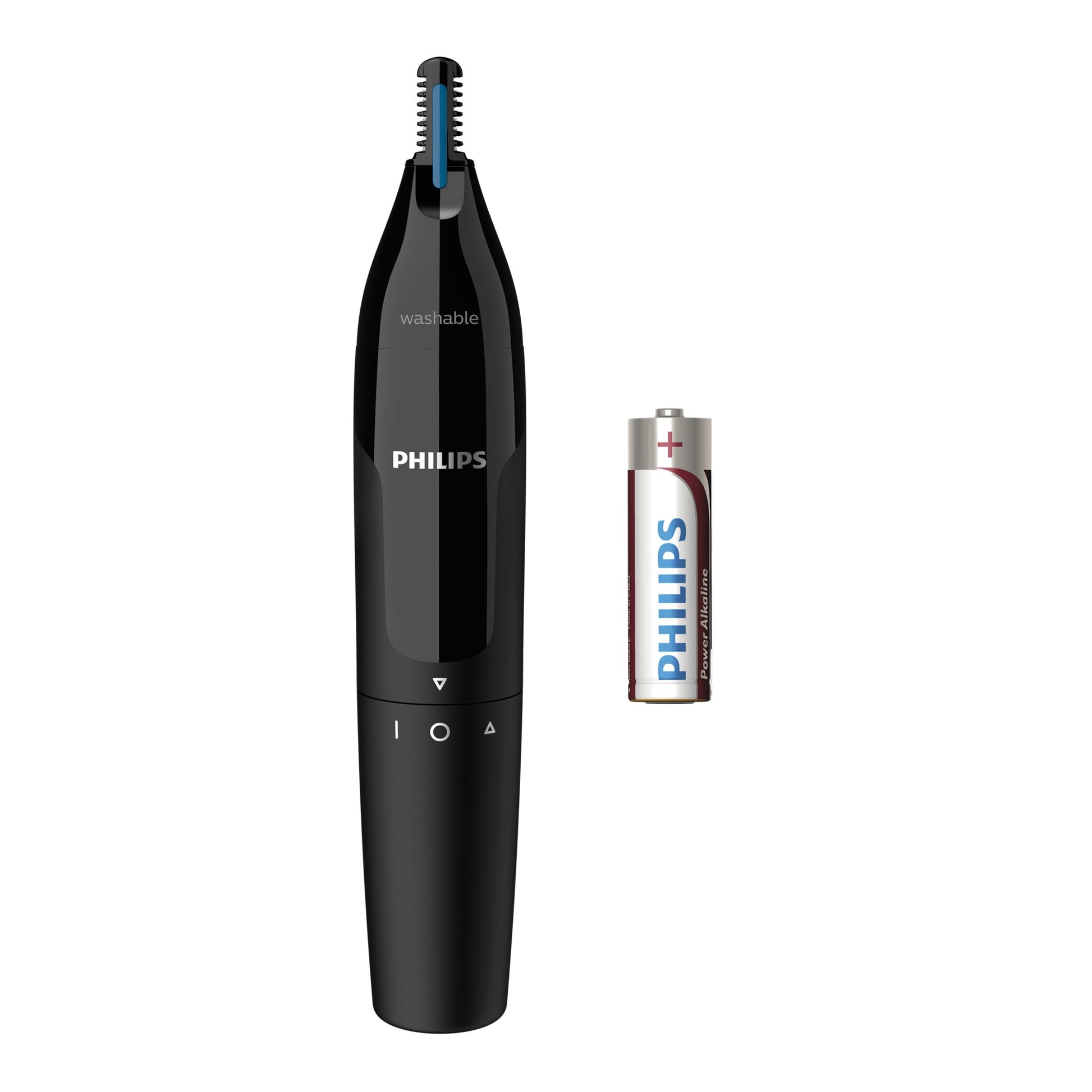 Philips Nasen- & Ohrenhaartrimmer NT1650/16 Serie 1000 – batteriebetrieben (AA), waschbar, schwarz