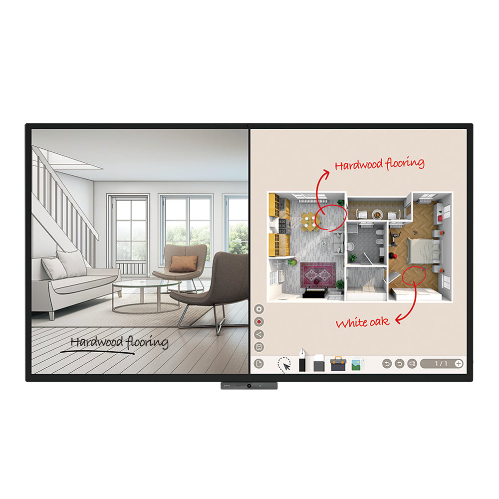 BenQ DuoBoard CP8601K – Interaktives Display 86" – 3840 × 2160 (4K UHD), PCAP 20-Punkt, 350 cd/m², HDMI/LAN