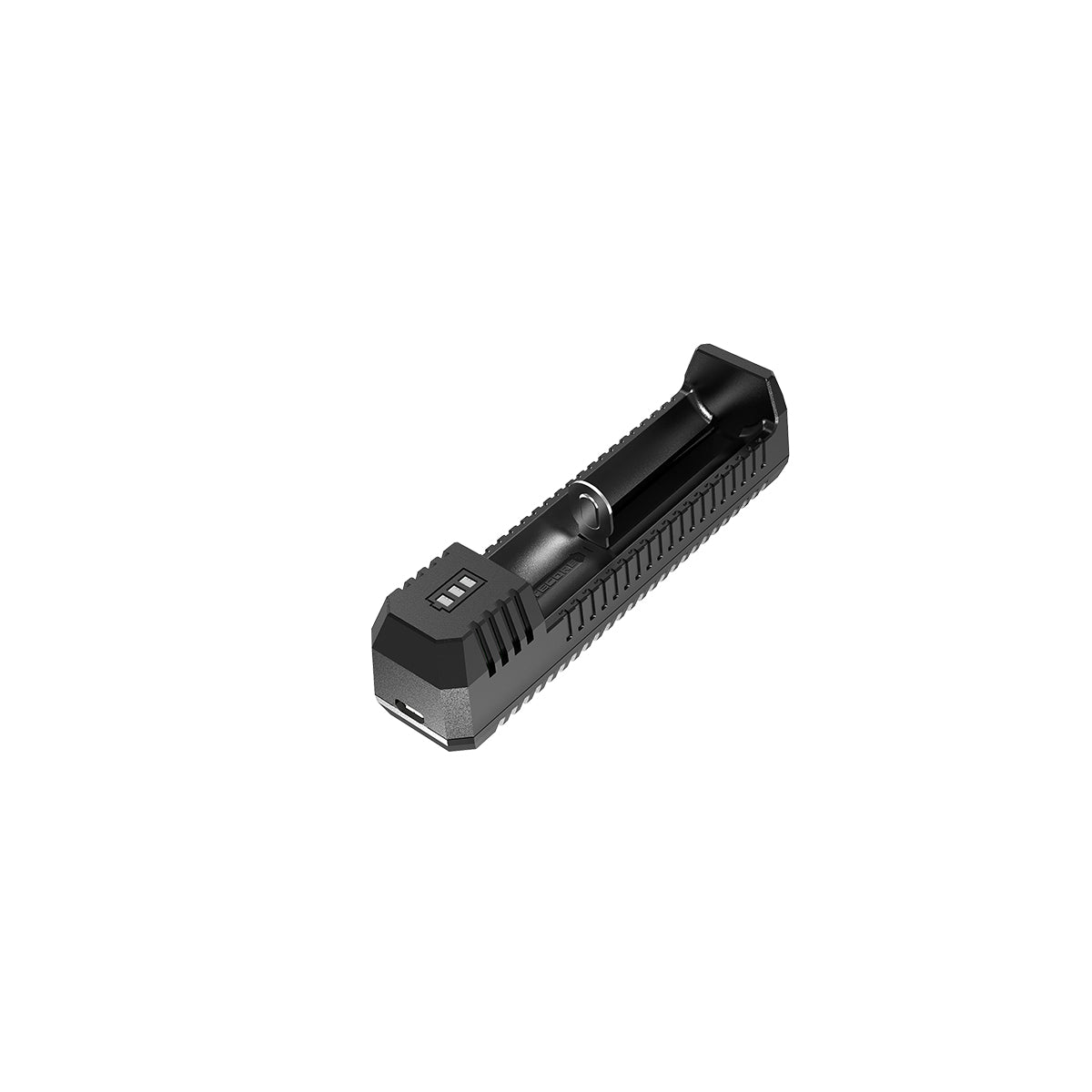 Nitecore UI1 Batterieladegerät 1× – für Li-Ion (18650, 14500, 16340, usw.) – Micro-USB – schwarz