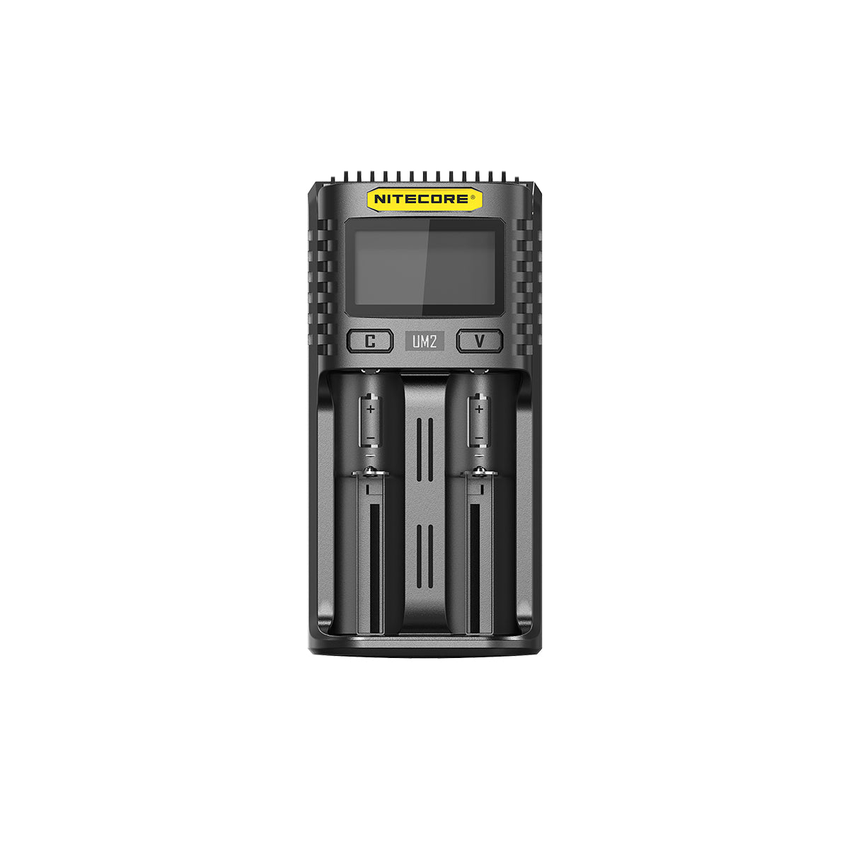 Nitecore UM2 Batterieladegerät 2× – für LiFePO4, Li-Ion, NiMH, NiCd – LCD, USB-C – schwarz