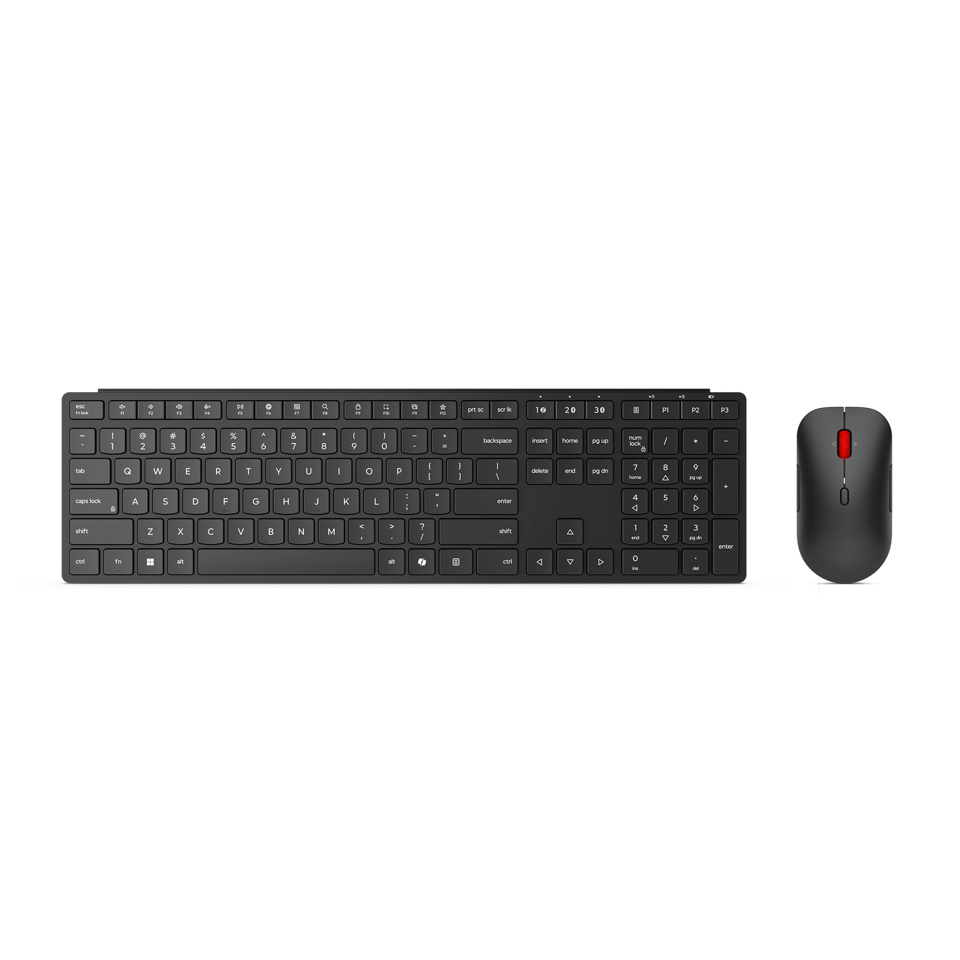 Lenovo Wireless Multi-Mode Pro Combo – Tastatur-Maus-Set – Bluetooth & 2,4 GHz (USB-A Empfänger) – Schwarz