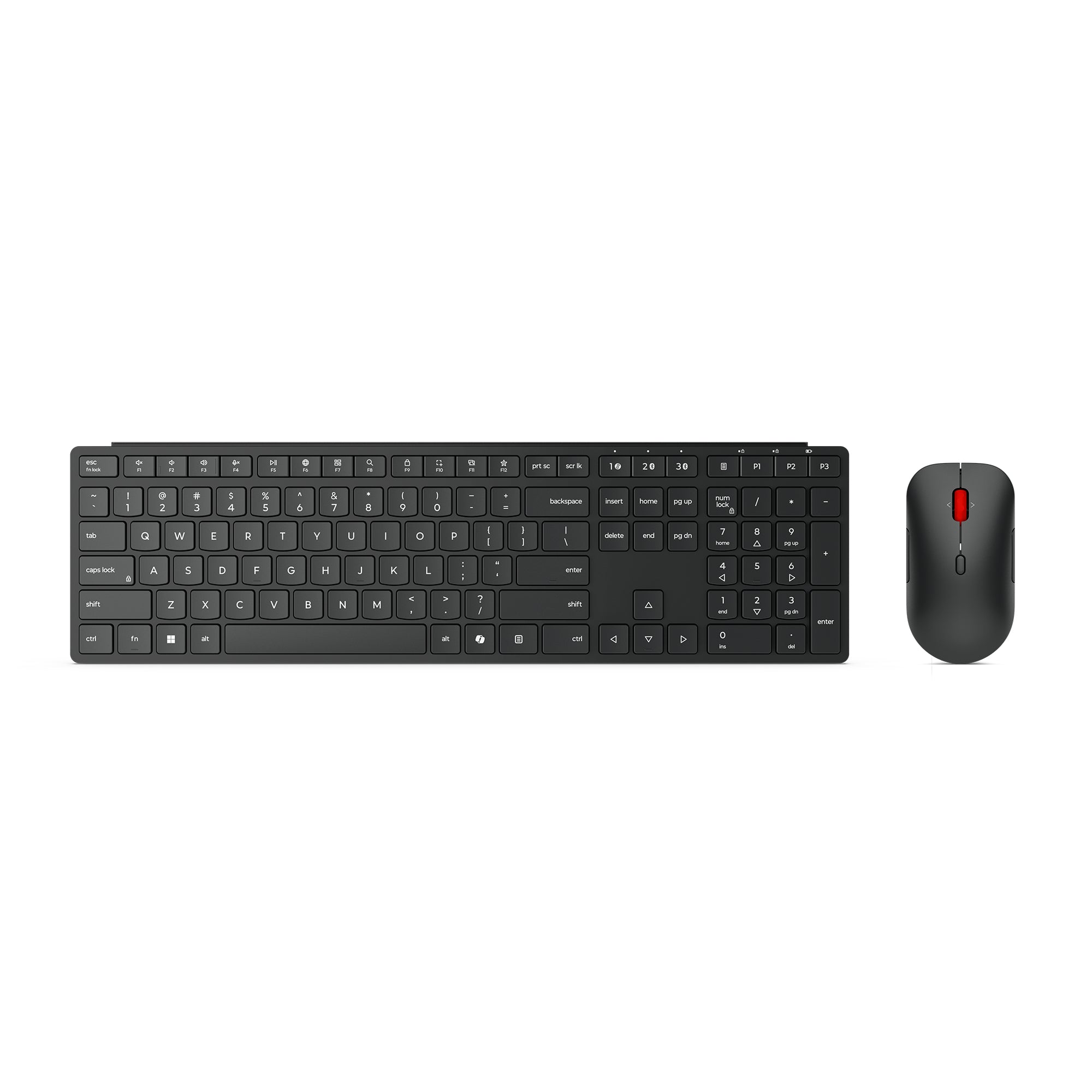 Lenovo Wireless Multi-Mode Pro Combo – Tastatur-Maus-Set – Bluetooth & 2,4 GHz (USB-A Empfänger) – Schwarz