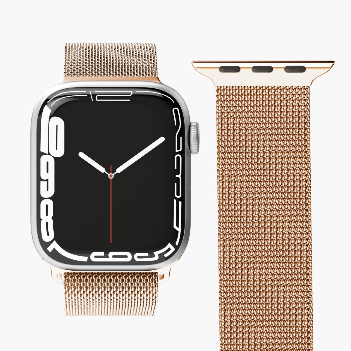 Vonmählen Milanese Loop Case 1 – Armband – für Apple Watch 38 mm, 40 mm, 41 mm, Roségold, Edelstahl