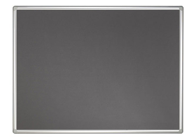 Franken Pinnwand – Filz, Aluminiumrahmen – 150 × 100 cm, Grau, PRO, für Schienensystem