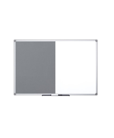 Bi-Office Pinnwand – Filz, magnetisch, Alurahmen – 150 × 100 cm, grau