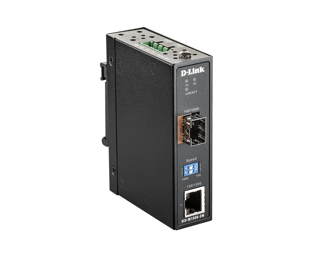 D-Link DIS-M100G-SW Medienkonverter SFP zu RJ-45 – Gigabit Ethernet, 1× RJ-45, 1× SFP, -40 bis 70 °C