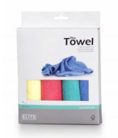 Elite Mikrofasertuch – assortiert, 38 × 38 cm, 4er-Set