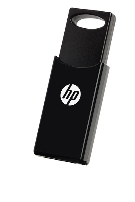 HP v212w USB-Stick 16 GB – USB-A 2.0, 14/4 MB/s, Diamant, mit Schlüsselanhänger, Schwarz