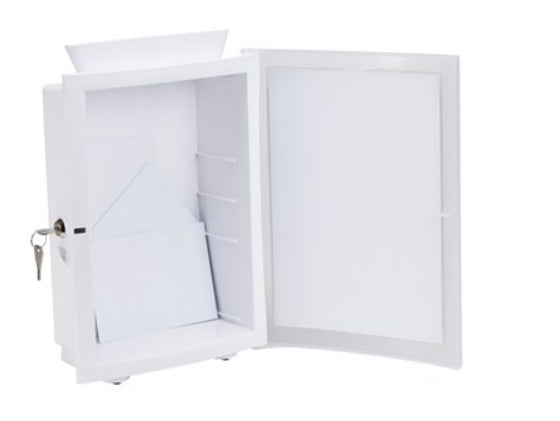 HAN Wandbriefkasten – verschliessbar, Kunststoff, weiss, 26 × 11,8 × 34 cm