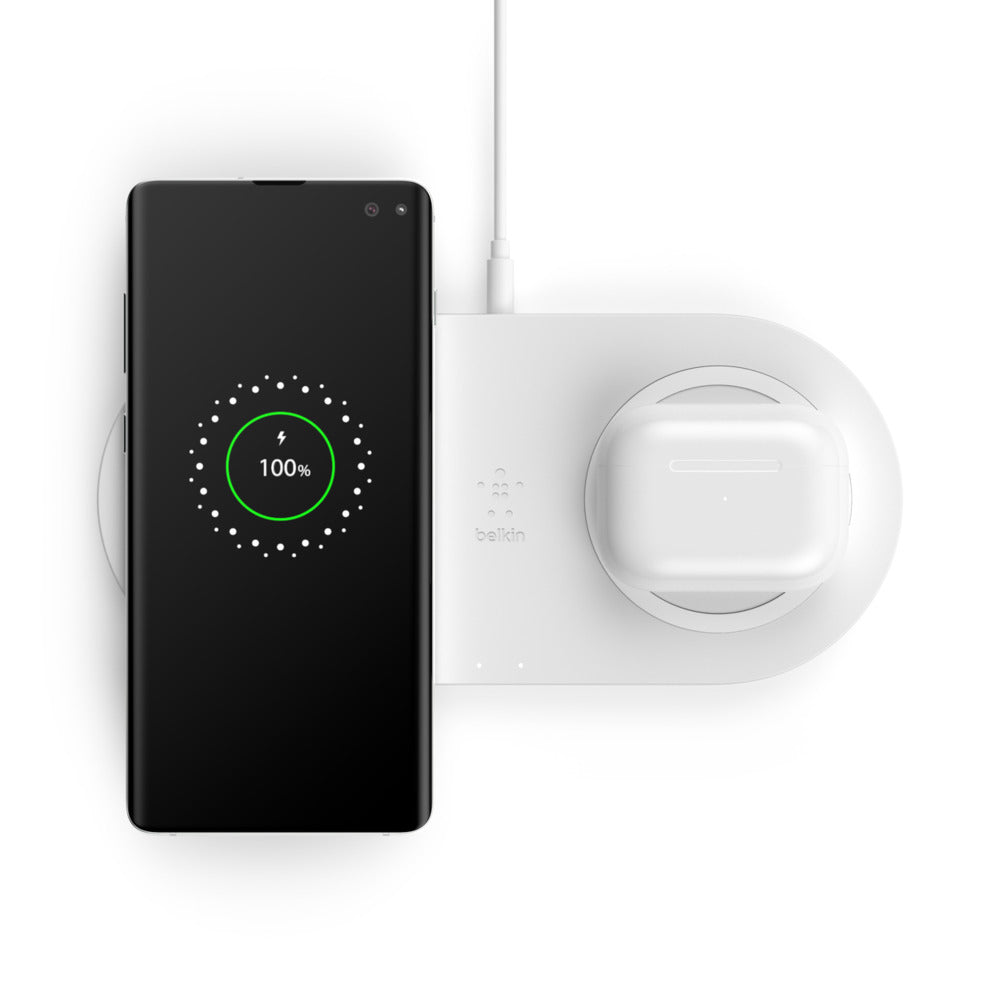 Belkin Ladestation – 2×10 W, Qi, mit Netzteil