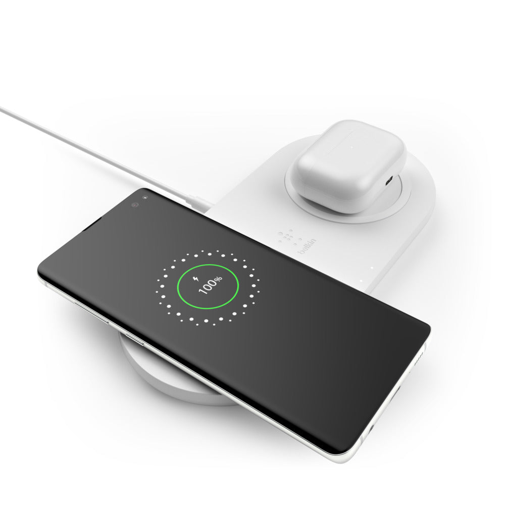 Belkin Ladestation – 2×10 W, Qi, mit Netzteil