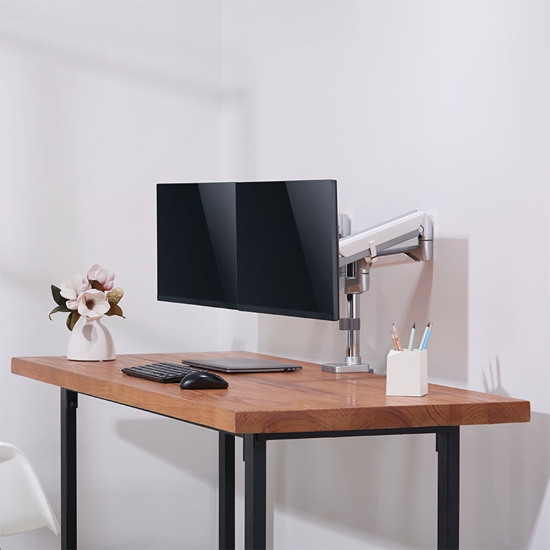 LogiLink Doppel-Monitorarm – Tischklemme, Gasdruckfeder