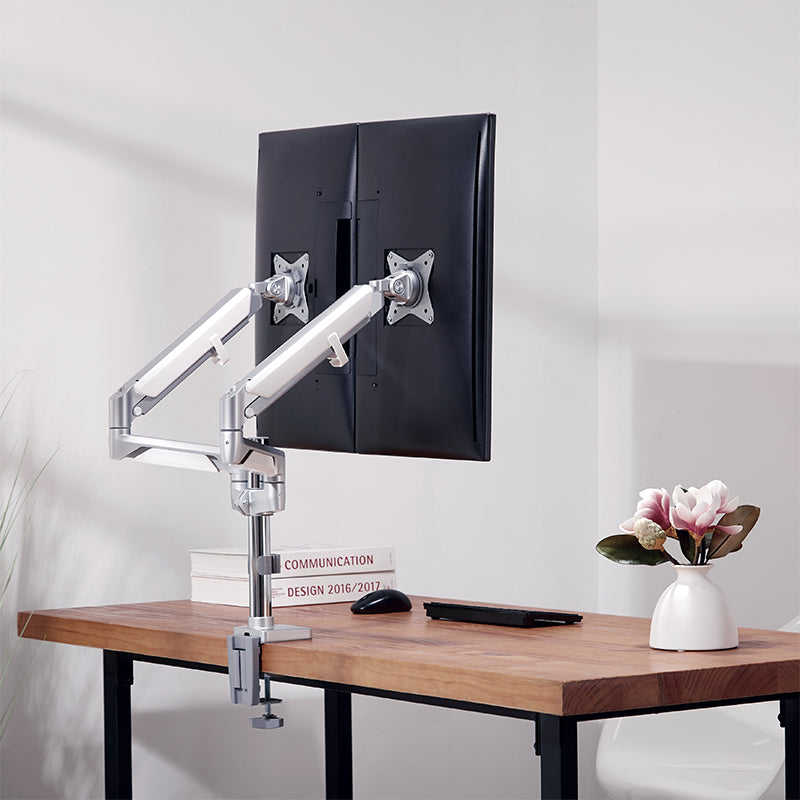 LogiLink Doppel-Monitorarm – Tischklemme, Gasdruckfeder