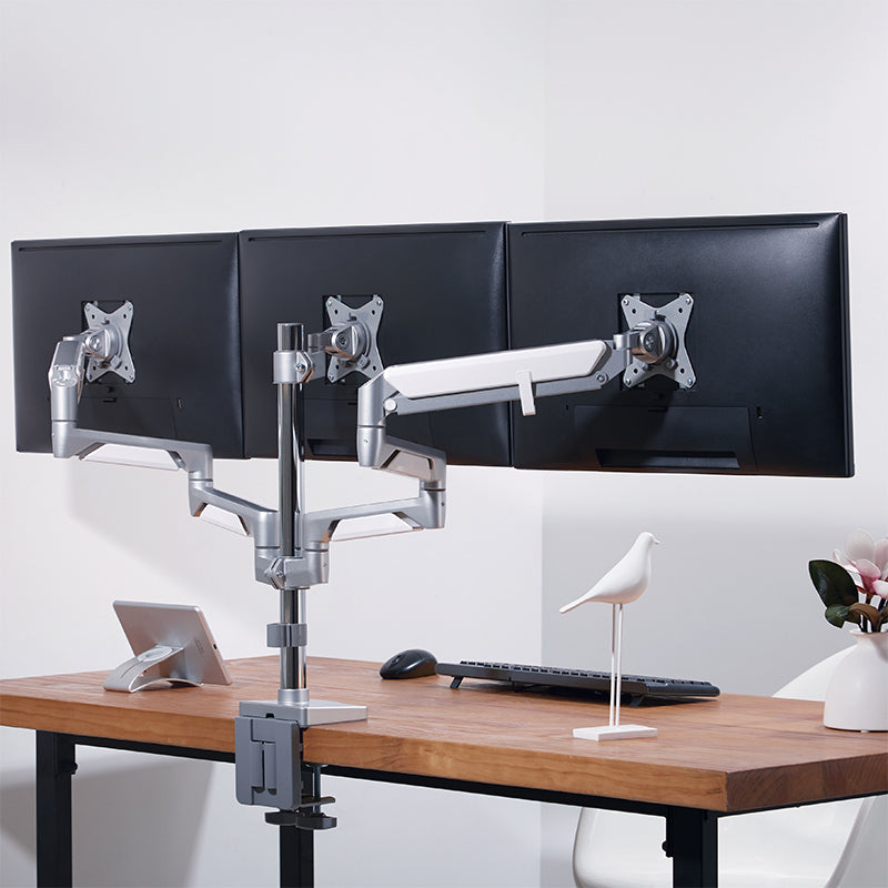 LogiLink BP0090 – Monitorarm Tischhalterung – Klemme/Durchführung – 3 Monitore – 17–27" – VESA 75×75/100×100 mm