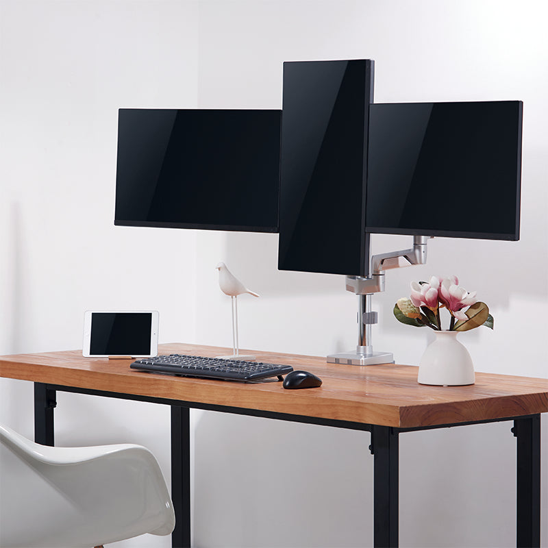 LogiLink BP0090 – Monitorarm Tischhalterung – Klemme/Durchführung – 3 Monitore – 17–27" – VESA 75×75/100×100 mm