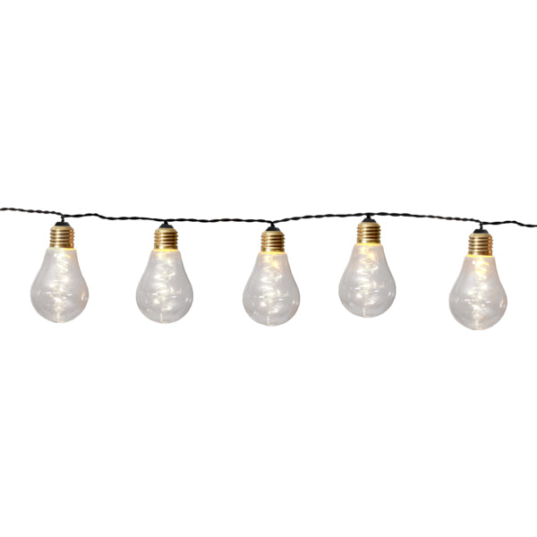 Star Trading Lichterkette Glow Klar 1er-Set – 3,6 m – Warmweiss, 2700 K – IP44 – Netzbetrieb – Gold